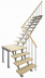 Комбинированная лестница на металлокаркасе на второй этаж 2760-05