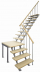 Комбинированная лестница на металлокаркасе на второй этаж 2970-05-3