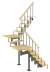 Модульная лестница с поворотом 180° и площадкой 1800-3375